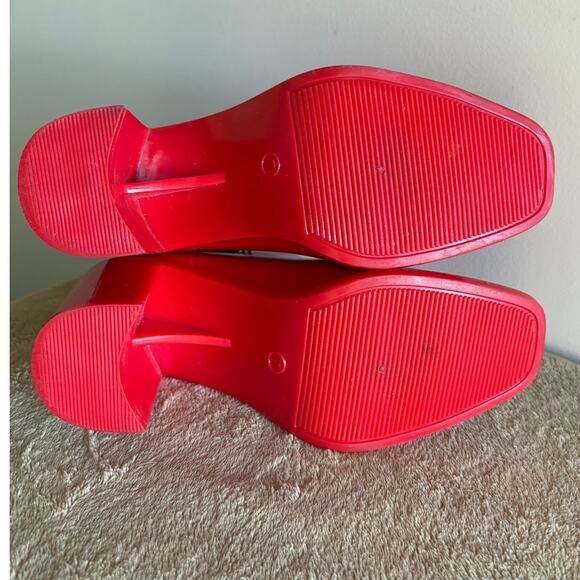 Jeffrey Campbell PVC Hurricane Platform Red Rain Boots Size 7 - Picture 4 of 10